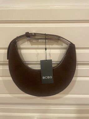 BCBG chocolate brown suede handbag